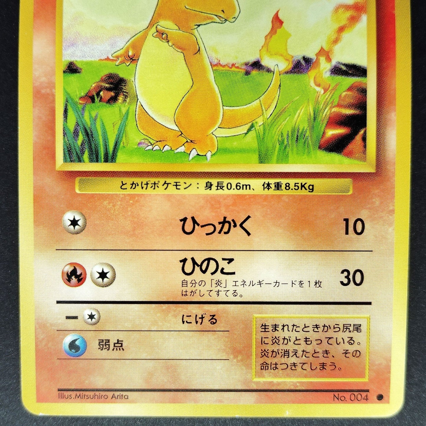 Charmander LV.10 No.004 Old Back LP Japanese Pokemon Card